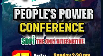 4 DAYS TO GO….<br>People’s Power Conference July 17 | Sunday 2:30PM, AL-BADAR MAIDAN, Rajivnagar, Mysore.<br>SDPIMysore #PeoplesPowerConference #JanadikaraSamavesha #ಜನಾಧಿಕಾರಸಮಾವೇಶ #SDPIKarnataka #SDPI