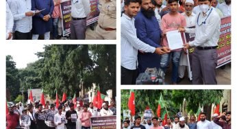 SDPI Bijapur organized a protest condemning Government-sponsored NIA raids.<br>ಸರ್ಕಾರಿ ಪ್ರಾಯೋಜಿತ NIA ದಾಳಿಯನ್ನು ಖಂಡಿಸಿ ಎಸ್‌ಡಿಪಿಐ ಬಿಜಾಪುರ್ ವತಿಯಿಂದ ಪ್ರತಿಭಟನೆ ನಡೆಸಲಾಯಿತು